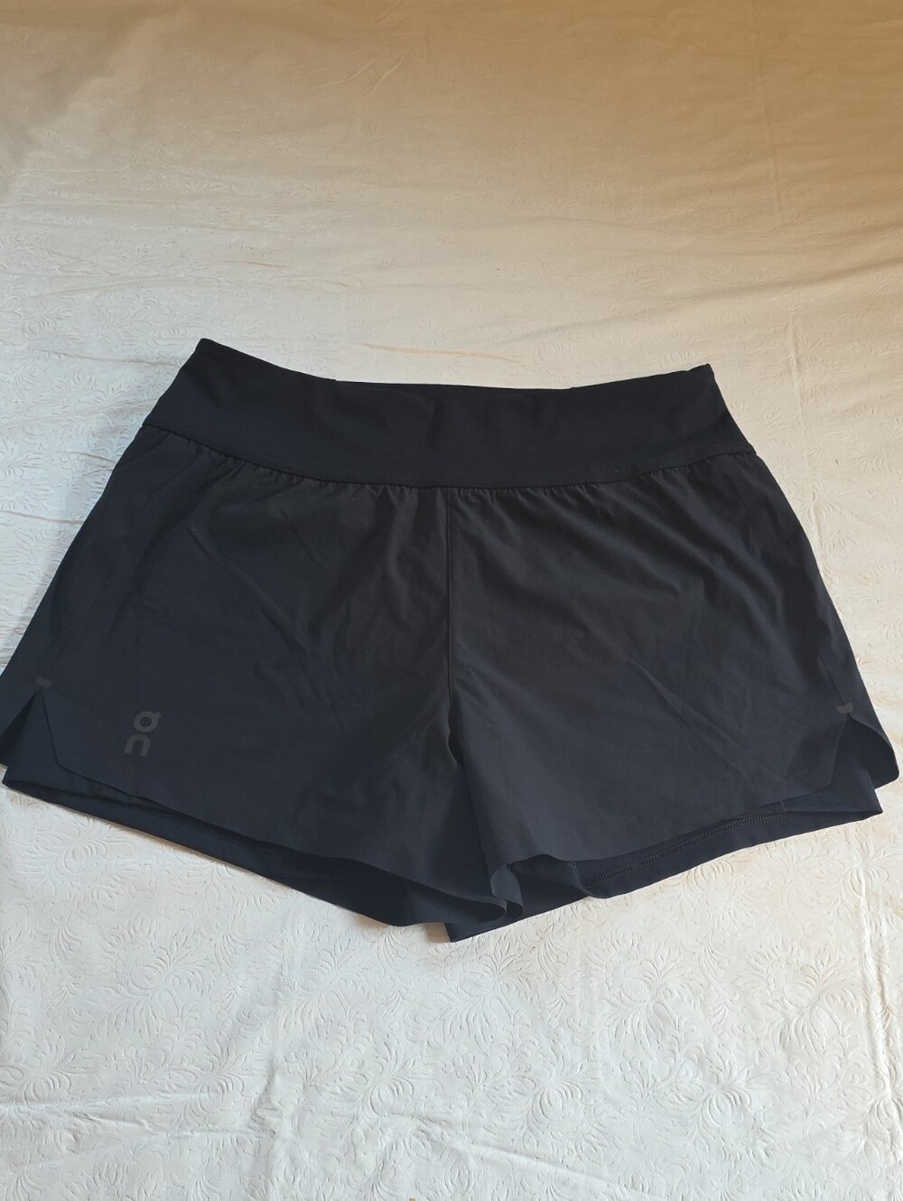 On Running Women's Black Athletic Shorts with Wide Waistband